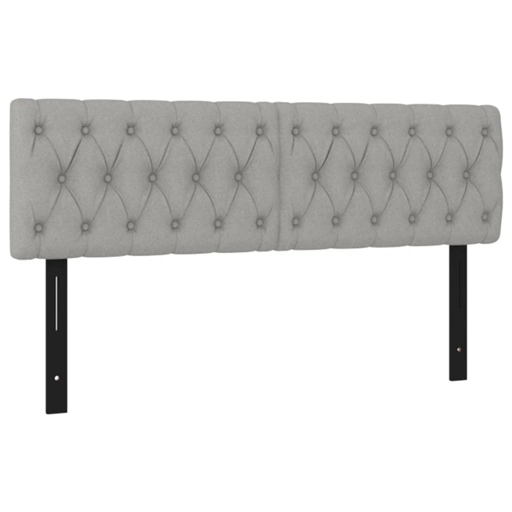 vidaXL LED Headboard, Upholstered Headboard for Bed Home, Bed Headboard with LED Light, Bedroom Furniture, Light Gray 56.7"x2.8"x30.7"/34.6" Fabric